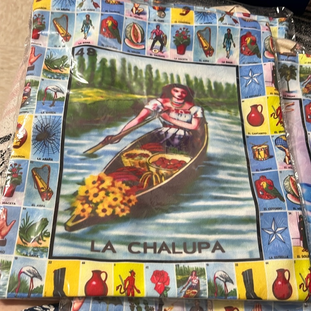 La Chalupa, Mexican Loteria Tote Bag, Button closure